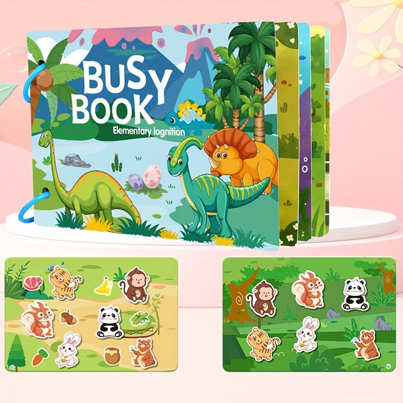 Interactive busy book for youngsters to develop cognitive, logic, and fine motor skills through DIY tear and paste activities, serving as an educational quiet toy for early learning and