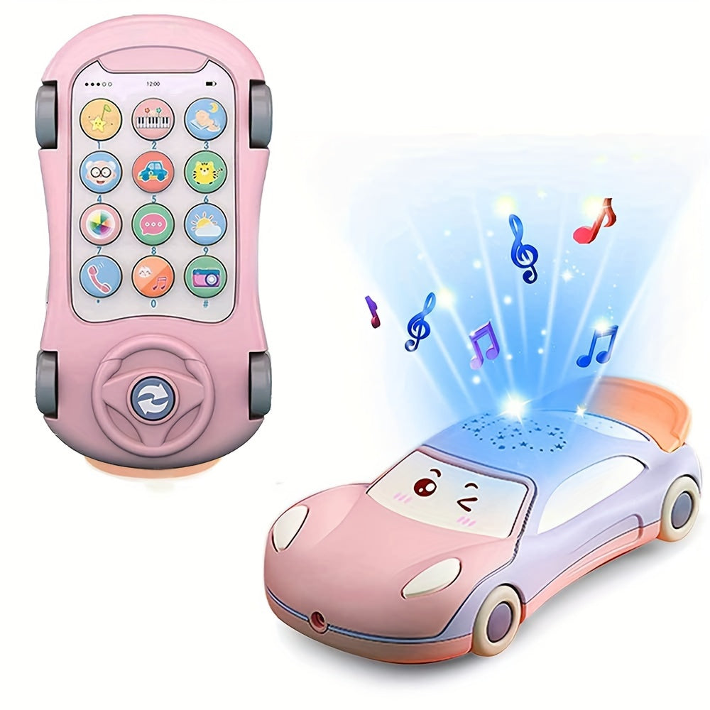 The Baby Phone Toy features music, lights, a mini projector, and educational activities like number counting, colors, and animal sounds. It is a smart and fun toy that does not require batteries.