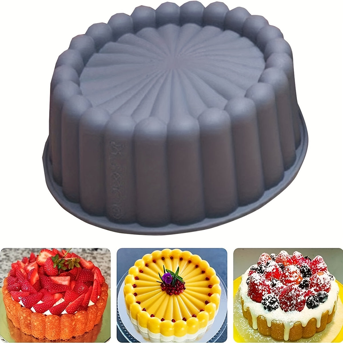 Silicone Round Cake Mold, Non-Stick & Flexible, Perfect for Weddings, Birthdays, and More