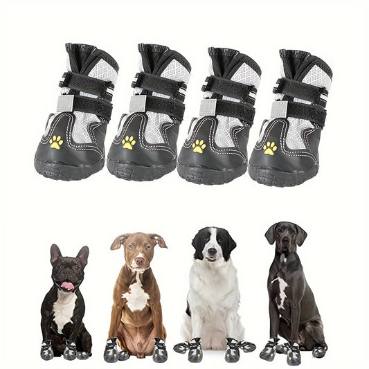 Voyagerpet Breathable Anti-Slip Dog Boots for Medium and Large Dogs - Durable Paw Protectors for Labradors, Golden Retrievers, and Large Breeds