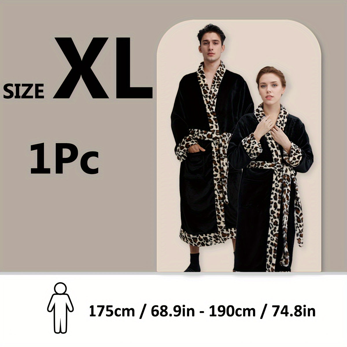 Soft unisex bathrobe with animal print trim, polyester & polyamide blend, machine washable, character themed.