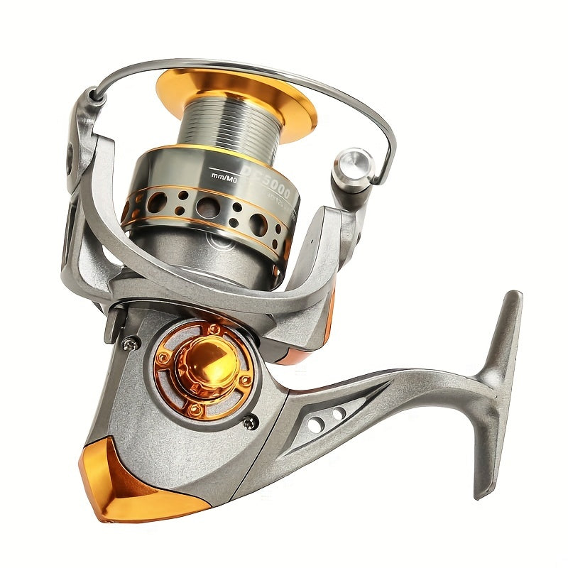 Rsenr High-Performance Spinning Fishing Reel with Stainless Steel & Copper/Aluminum Alloy, Smooth Bearings, Durable Wooden Handle - Ideal for Freshwater & Saltwater Fishing.