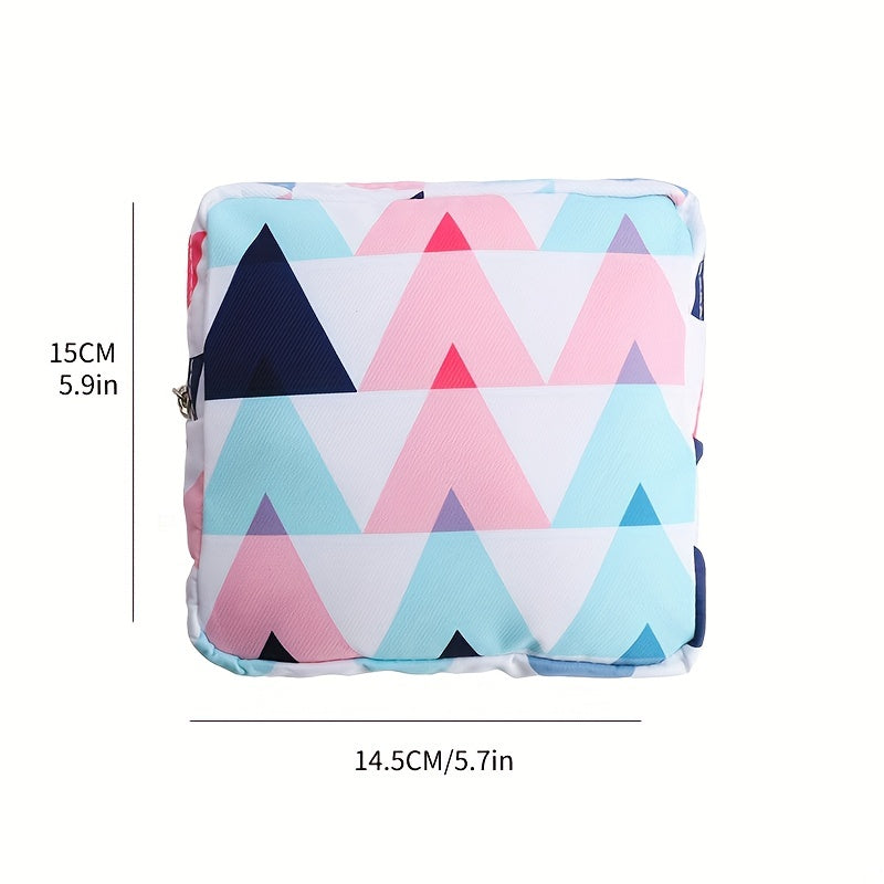 Cartoon printed portable storage bag for menstrual products. Large capacity, waterproof, suitable for organizing girl's belongings. Can also be used for storing headsets, coins, art