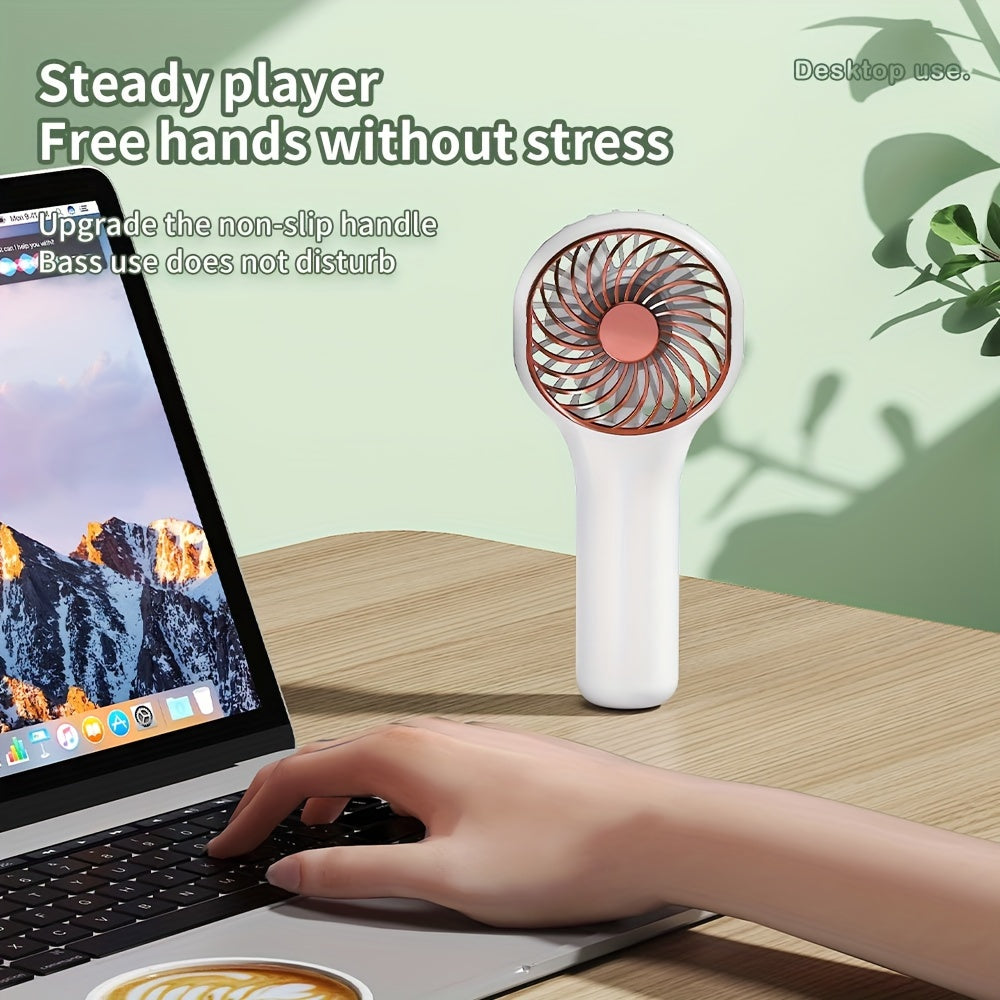 Handheld Fan for Girls & Youngsters - Portable, USB Rechargeable, Quiet, High-Speed with Adjustable Speeds, Long Battery Life, Wearable Design for Indoor/Outdoor Use