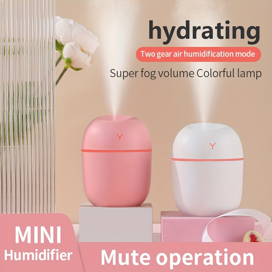 USB-powered 1.5W humidifier with colorful lights, perfect for home use in the summer.