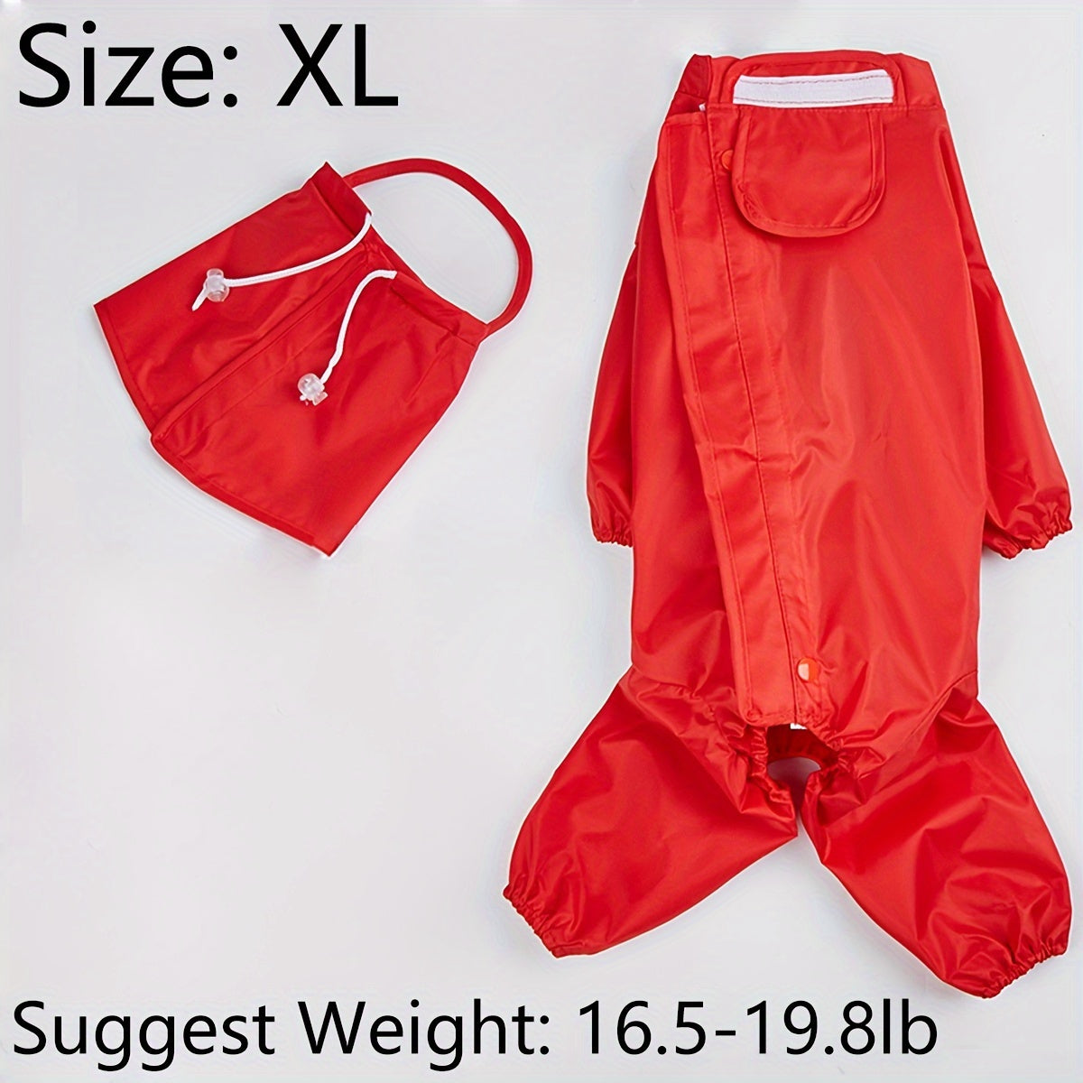 Red Large Dog Pet Raincoat