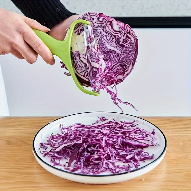 Versatile Large Cabbage Shredder & Slicer - Safe Vegetable Cutter for Purple Cabbage, Lettuce - Wide Opening Peeling Knife