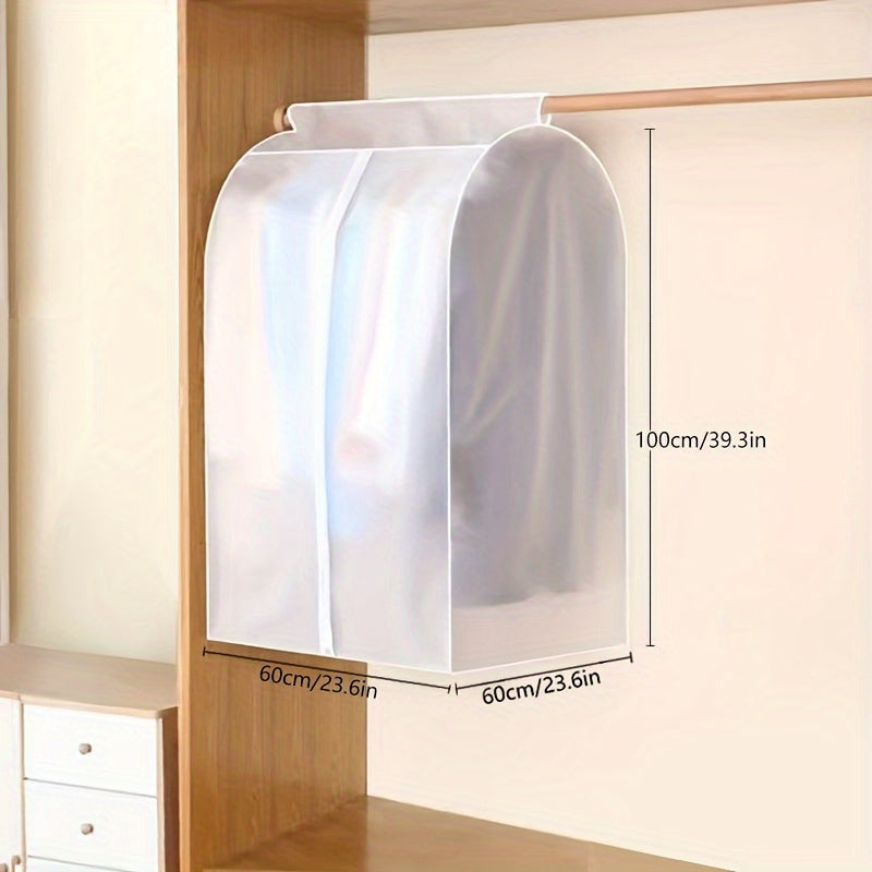 AOLORES Transparent Garment Bags for Closet Storage, Durable Plastic Suit Cover with Zipper Closure, Wardrobe Protector for Coats, Suits, Dresses