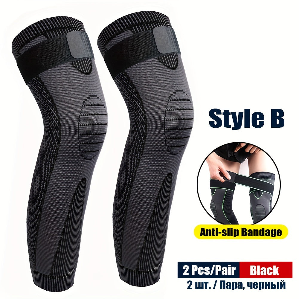 1 Pair of Extra Long Compression Leg Warmers with Elastic Band, Unisex for Basketball and Football