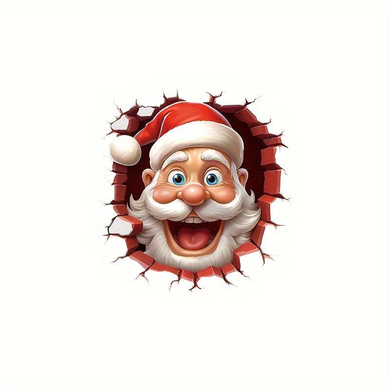 Santa Claus Toilet Lid Sticker for Christmas decorations in your home, adds fun with a matte finish and self-adhesive cartoon design.