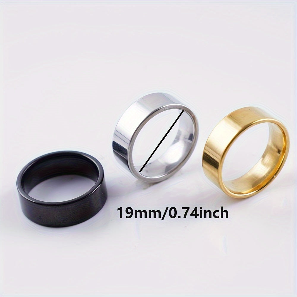 Stylish, Minimalist Stainless Steel Ring Set for Men and Women - Includes 10 Rings of Various Widths (2/4/6/8MM), Sleek Polished Design, Perfect for Everyday Wear and Special Occasions, Ideal Gift for Daily Wear or Engagement Parties, Stone-Free Design