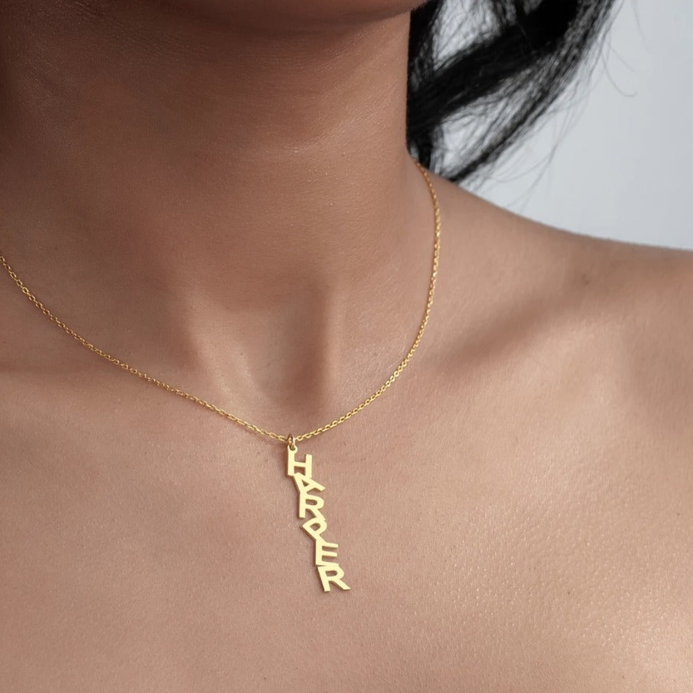 Stainless Steel Custom Name Pendant Necklace with Large Letter Design - Personalized, Stylish Minimalist Jewelry, Ideal for Everyday Wear and Gift Giving during Valentine's Day, Mother's Day, Halloween, and Christmas.