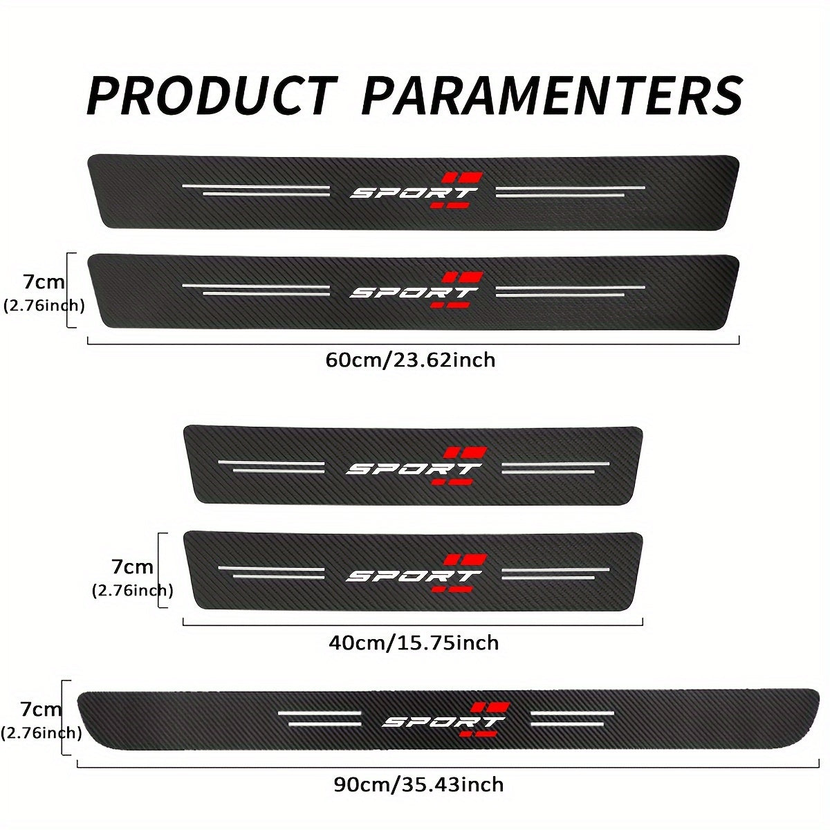 Car door sill protectors in 1-pack or 4-pack options, made of waterproof PVC leather to prevent scratches and collisions on all vehicle models.