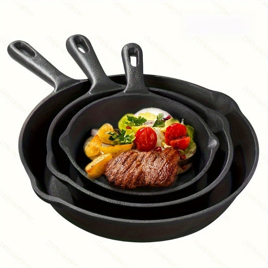 Set of Cast Iron Skillets: Ideal for Home Cooking - Non-Stick, Oven Safe, and Long-Lasting