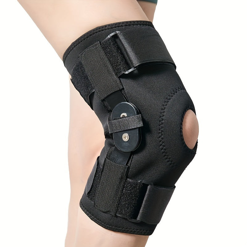 1 pc Knee Brace with Steel Plate Support and Double Straps for Rehabilitation and Joint Protection. Order one size up.