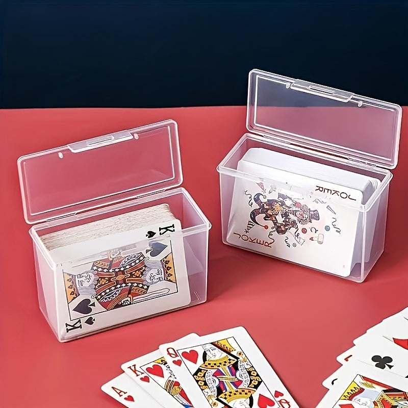 2/4 Plastic Waterproof Card Storage Boxes with Clear Lids, Perfect for Playing Cards and Collectibles, Ideal Holiday Gift