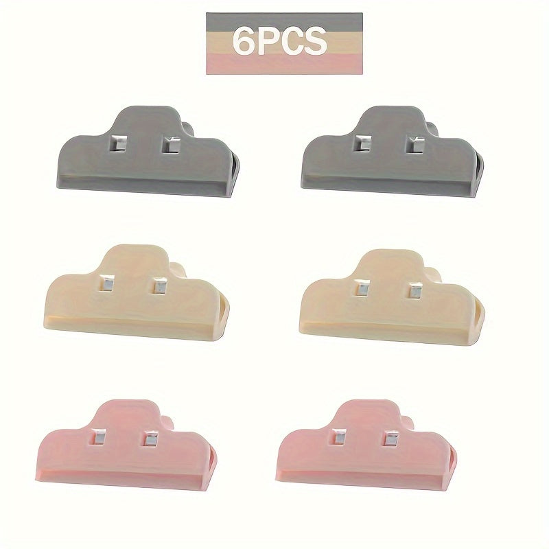 Food Bag Sealing Clips available in 6pcs or 12pcs, perfect for sealing in freshness and keeping moisture out. These large snack clips are a must-have household gadget for your kitchen.