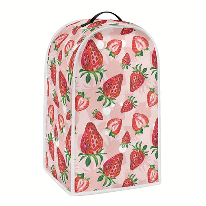 Protect your kitchen appliances in style with a 1pc Strawberry-Themed Blender Dust Cover. This cover comes with a convenient top handle, making it easy to remove and put on. It is anti-fingerprint and pink in color, adding a touch of fun to your kitchen.