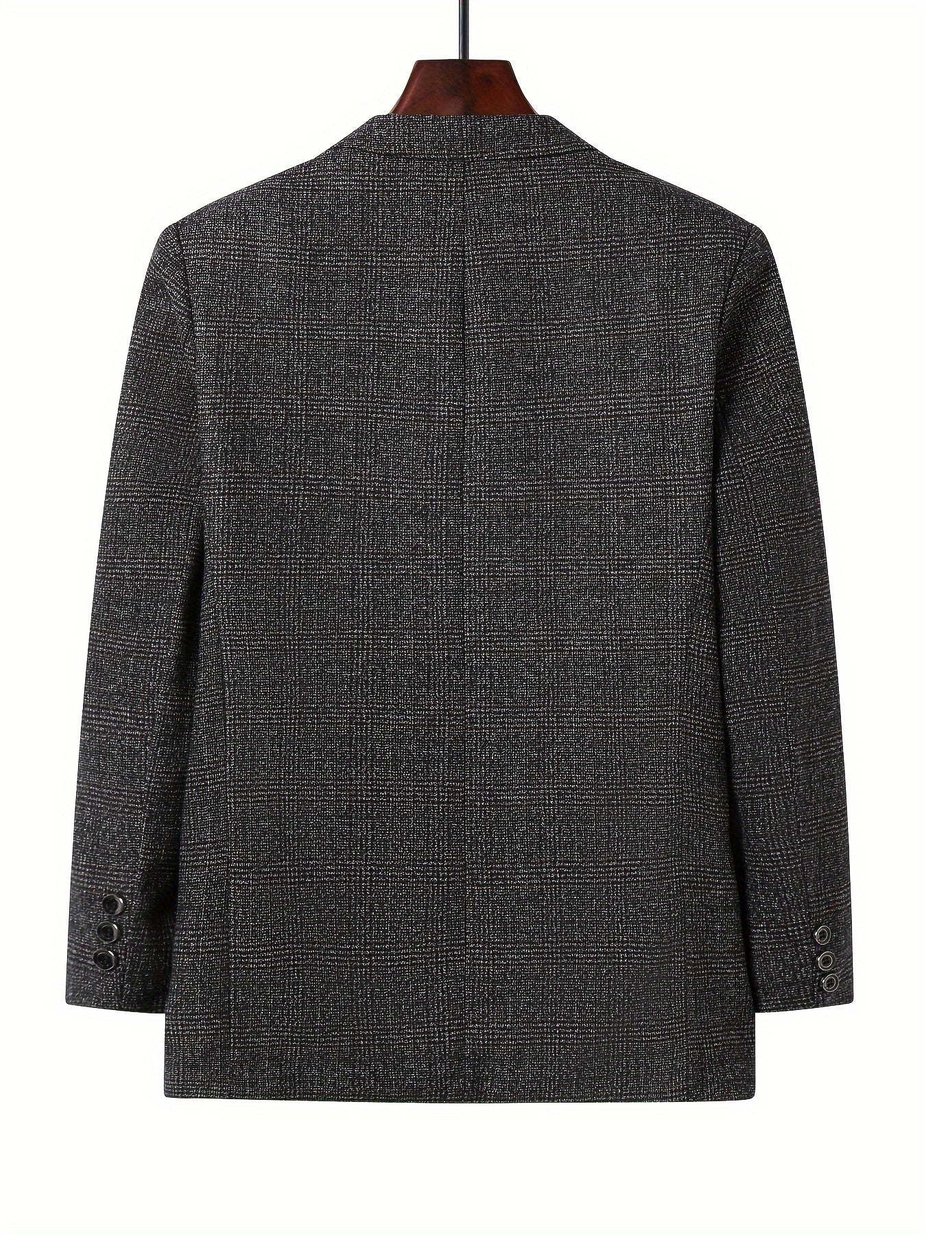 Men's Leisure Fit Classic Plaid Blazer in Polyester for Spring/Fall, Casual & Business-Ready