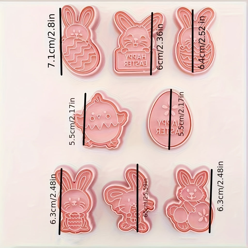 Easter Rabbit Egg Resurrection Mold for Cookies - Cartoon Bunny Design, Three-dimensional Press and Flip Mold for Sugar Baking Tools