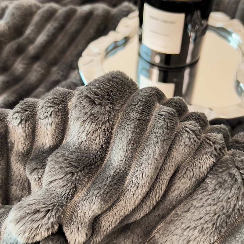 Soft, Warm & Cozy Luxurious Faux Rabbit Fur Throw Blanket for Couch, Bed, Office, and Travel - Perfect All-Season Gift