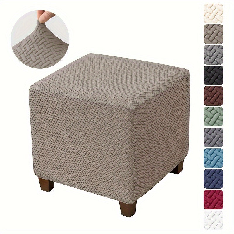 Elastic slipcover for ottoman stool, anti-dust, all-inclusive, perfect for home or office.