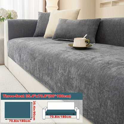 Chenille Sofa Cover suitable for armchairs to 4-seater sofas, pet-friendly, non-slip, machine washable - 1pc.