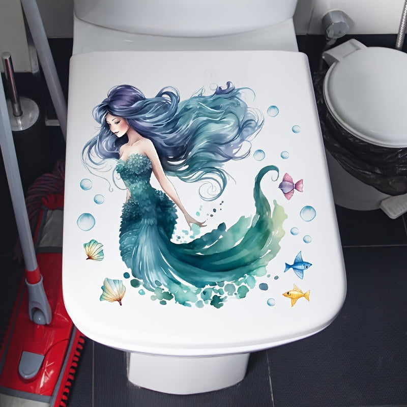 Shell Sleeping Beauty Toilet Seat Sticker: Add a touch of the sea to your bathroom with this decorative decal.