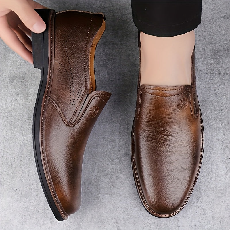 Men's split loafers with breathable design and soft rubber sole, perfect for year-round casual wear.