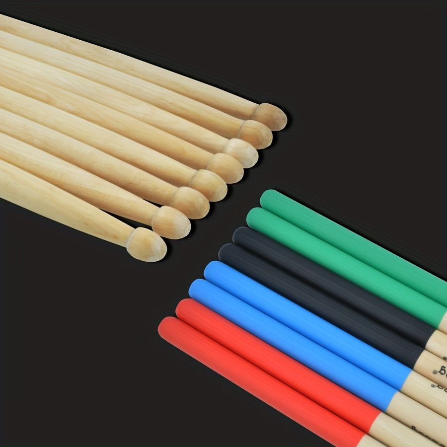 Amishop Premium Maple Drum Sticks with Anti-Slip Grip, Suitable for Electronic and Acoustic Drums, Great for Beginners