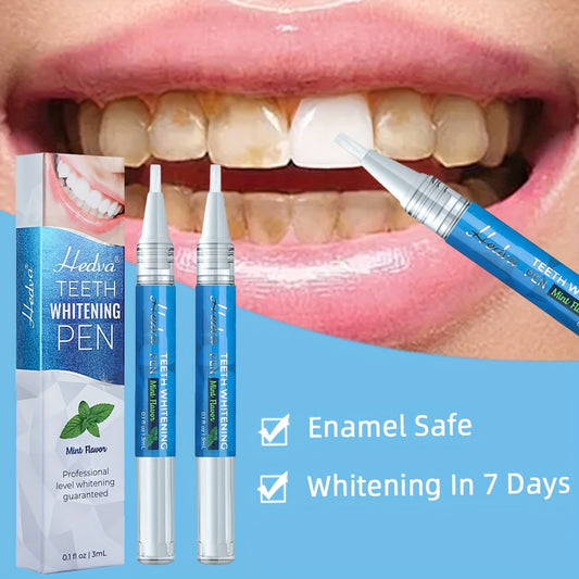 Teeth whitening pen with mint flavor in 4pcs, 3pcs, 2pcs, or 1pc options, 3mL/0.1 Fl oz per pen, portable and easy to use.