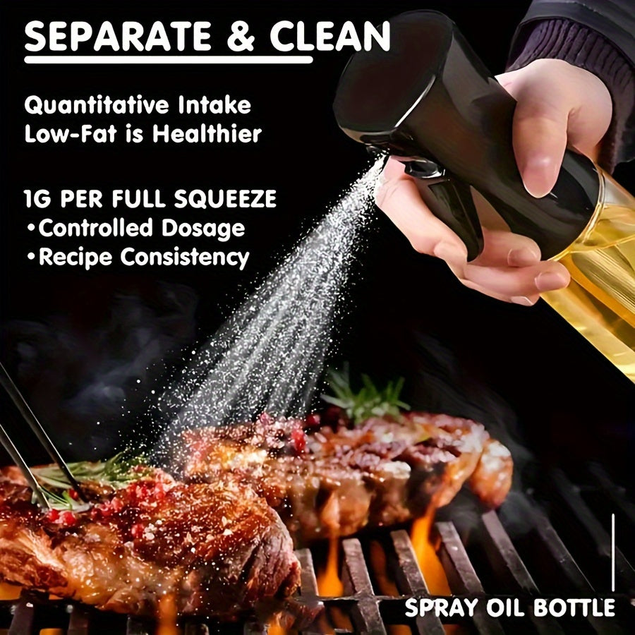 One leak-proof plastic oil spray bottle for storing olive oil.