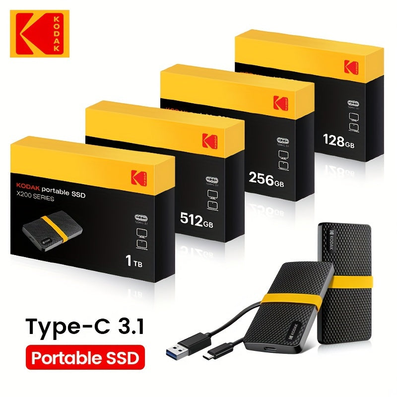 KODAK X200 External SSD Hard Drive 1TB USB3.1 Portable SSD for Laptops, Smartphone, PS4, PC, TV