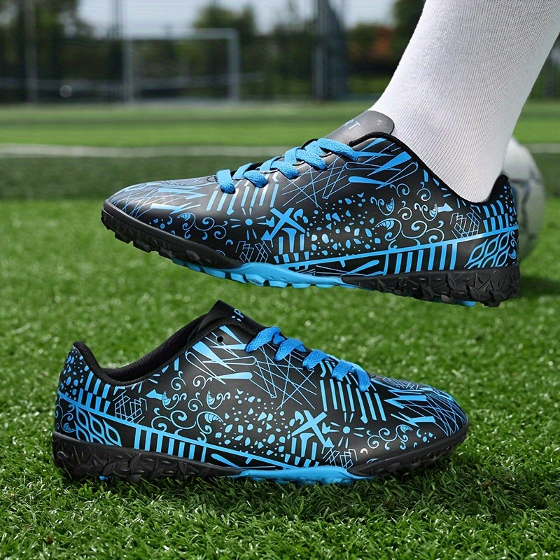 Unisex Adult Soccer Cleats with Waterproof PVC Upper, Breathable Fabric Lining, TPR Sole, and Lace-Up Closure. Suitable for All Seasons.