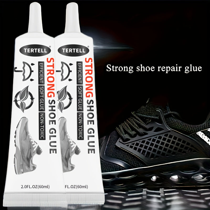 60ml strong shoe repair glue for leather and sports shoes, non-toxic, high-temperature resistant, transparent, hand-safe, made of plastic.