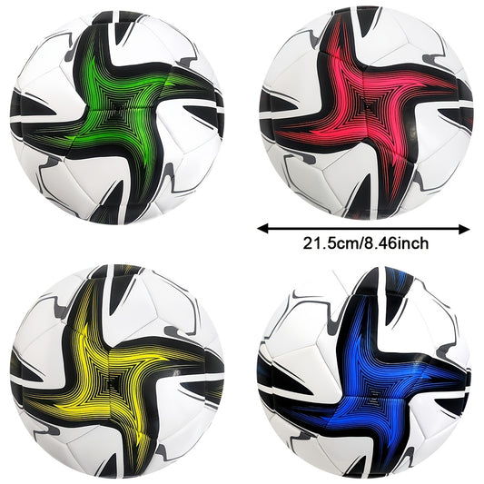 1pc Vortex Pattern Soccer Ball, Size 5, Durable PVC Material, Ideal for Outdoor Training and Matches, All-Season Play, No Electricity or Inflator Required.