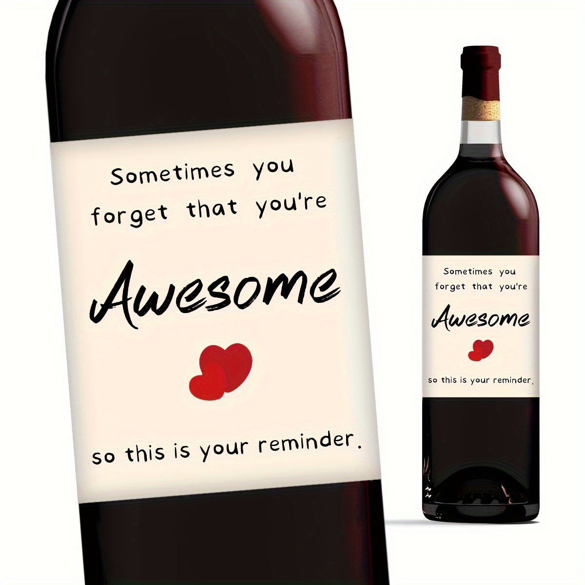 4-Pack of "You're Awesome" Wine Labels, Ideal Gifts for Men and Women, Perfect for Parties and Birthdays