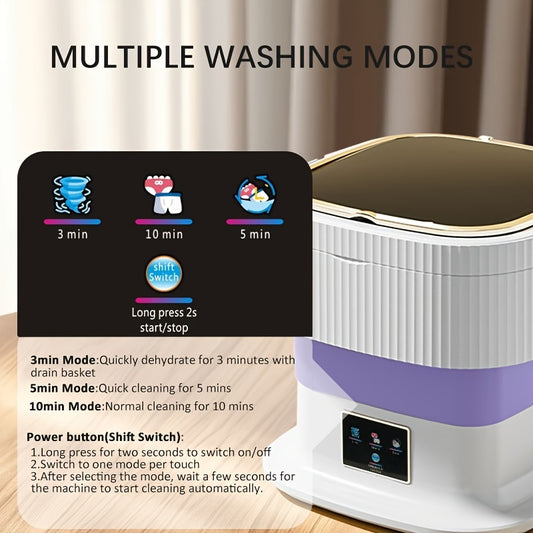 Multi-use, compact portable washing machine with dryer - ideal for youngsters' clothes and underwear, perfect for RVs, apartments, travel, camping, and dorms.