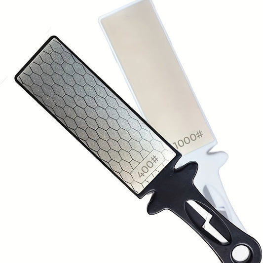 Top Pick: 1pc 5-in-1 Diamond Sharpening Plate for Knives and Scissors. Includes Ceramic Knife Sharpener Rod with Double-Sided 400/1000 Grit. Features Honeycomb Surface for Outdoor and Kitchen Grinding.