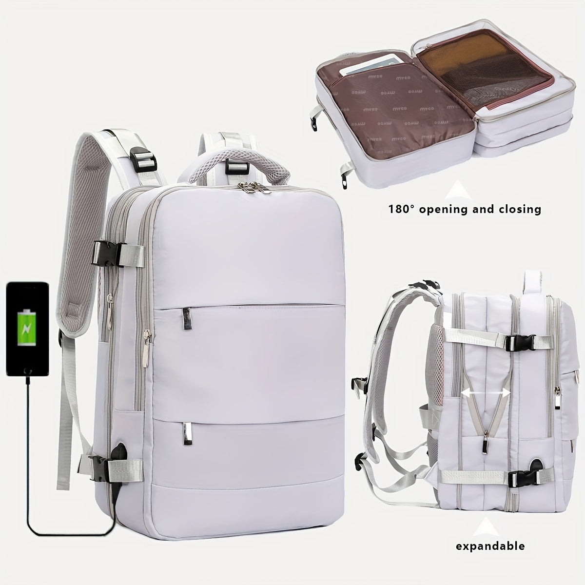 Expandable backpack approved for use as a laptop schoolbag and outdoor travel rucksack.