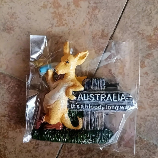 1 piece of Australian Creative Tourism Souvenir Fridge Magnets featuring a Kawaii Kangaroo design. These versatile magnets can be used on refrigerators, whiteboards or any metal surface to add a decorative touch to your office, kitchen or home. They are