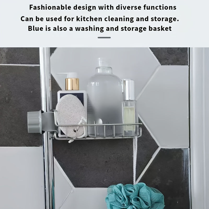 Stainless Steel Faucet Caddy: Non-Electric Draining Organizer for Sponges and Cloths, Versatile Bathroom Accessory