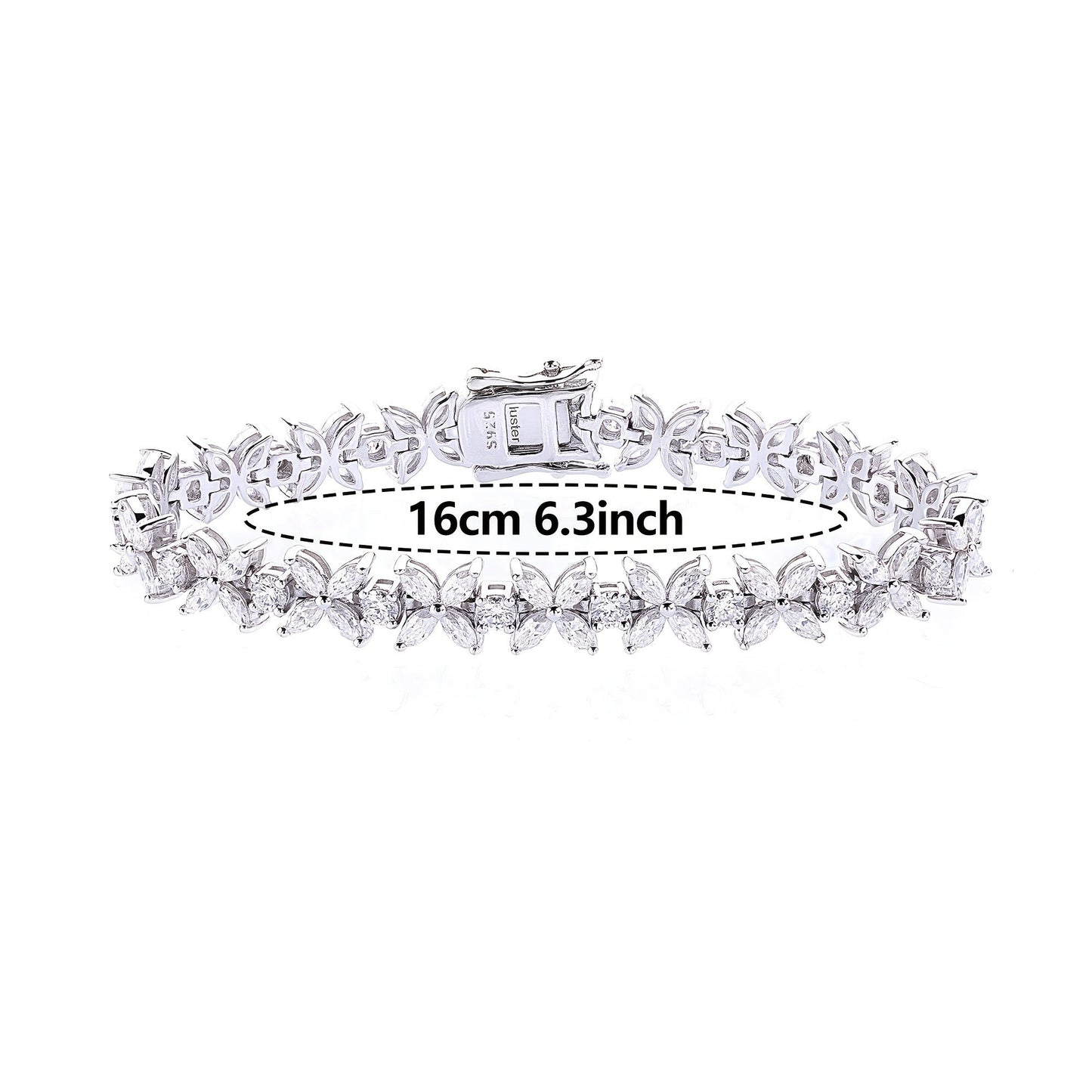 The Oneida Elegant Butterfly Bracelet features stunning 2MM synthetic Moissanite stones set in 925 silver. This bracelet is the perfect gift for November birthdays, plated with platinum for a luxurious finish. Ideal for any occasion, this bracelet comes