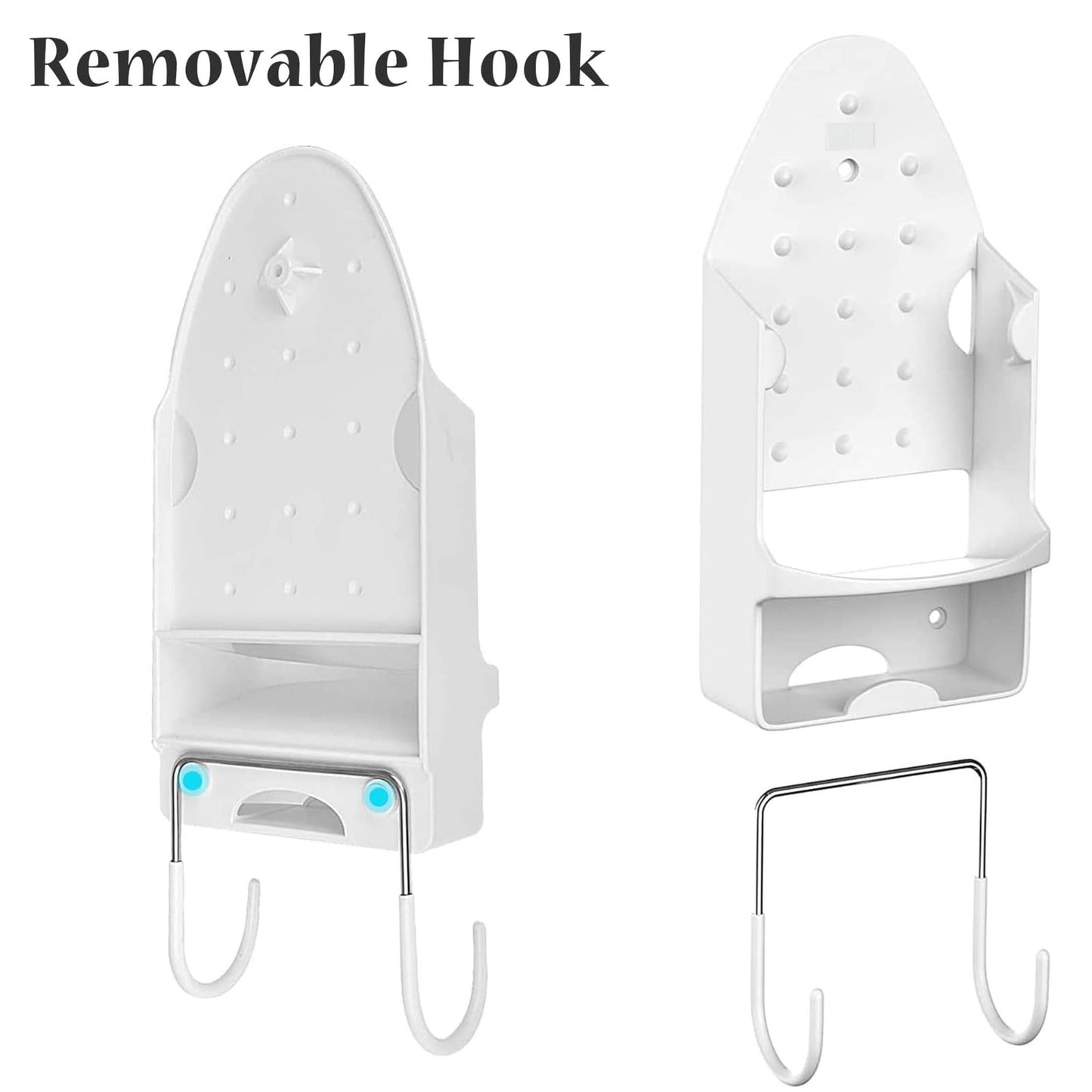 Heart Leaf Wall-Mounted Ironing Station Organizer with 2 Hooks, Heat-Resistant Metal and Plastic Iron Holder for Laundry Room, Bedroom, Bathroom, and Office Storage. Perfect for Laundry and Storage Organization.