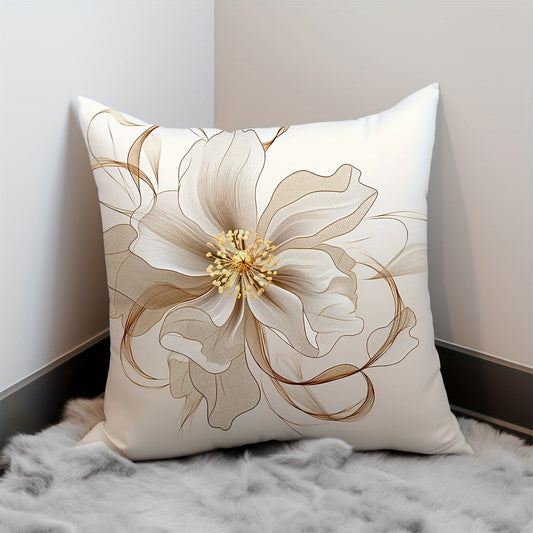 1 piece of Floral Simple Creative Large Peach Skin Velvet Pillowcase measuring 45x45cm. Perfect for decorating your car interior, living room, bedroom or sofa. This pillowcase is designed for headrest or backrest support and features single-sided