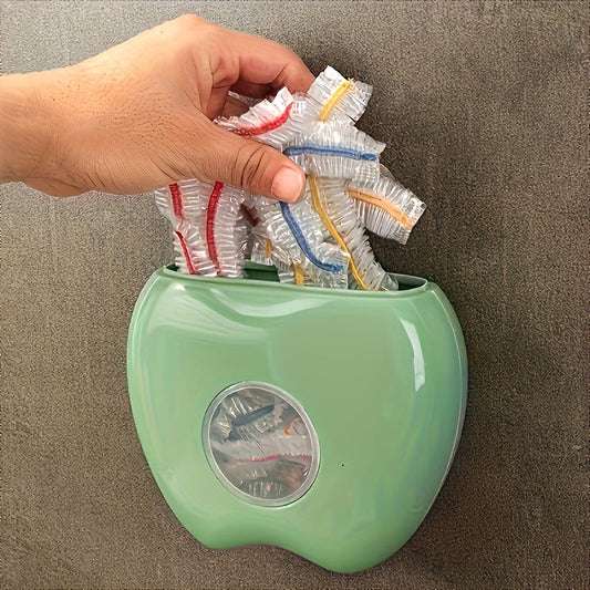 Apple-shaped Wall-Mounted Storage Box - Plastic Organizer for Disposable Bags, Perfect for Kitchen & Bathroom Organization, Ideal for Back-to-School Organization, Multi-functional Home Storage Solution