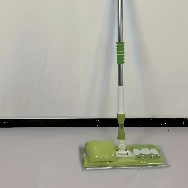 This Extra-Large Flat Mop Set is Extremely Practical, Comes with 2 Reusable Pads – Crafted from Stainless Steel, Ideal for Cleaning Bedrooms, Kitchens, Living Rooms, and Walls.