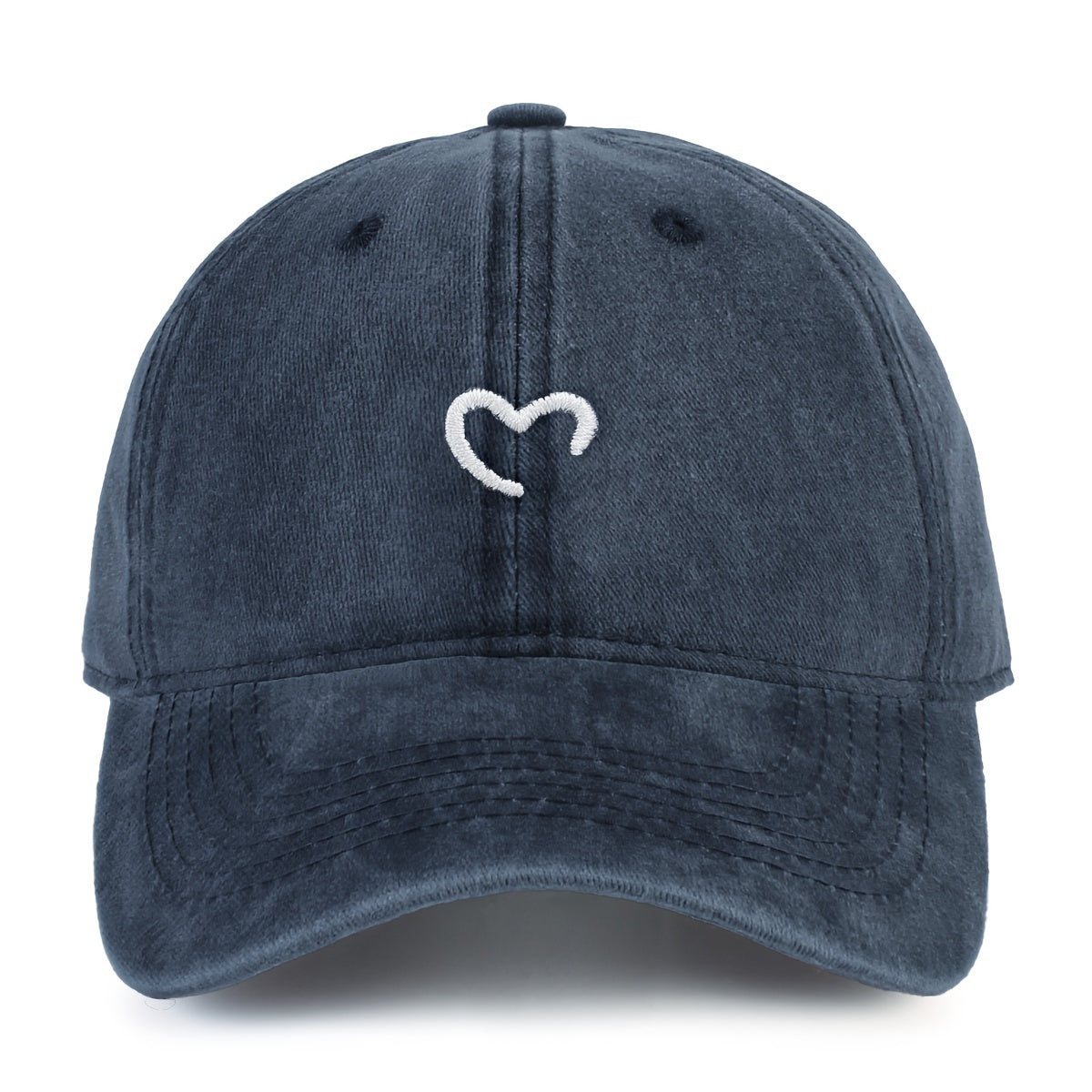 Embroidered heart baseball cap for women, with adjustable size, ideal for urban vacation.