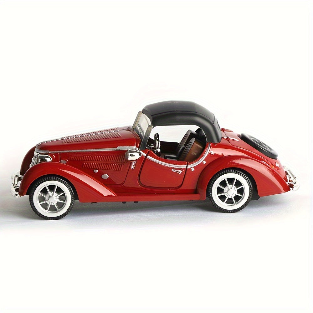 Vintage alloy diecast vehicle model set in 1:32 scale with push & go mechanism, child-friendly design, perfect for boys aged 3-6. Battery-free and gift-ready, ideal for winter.