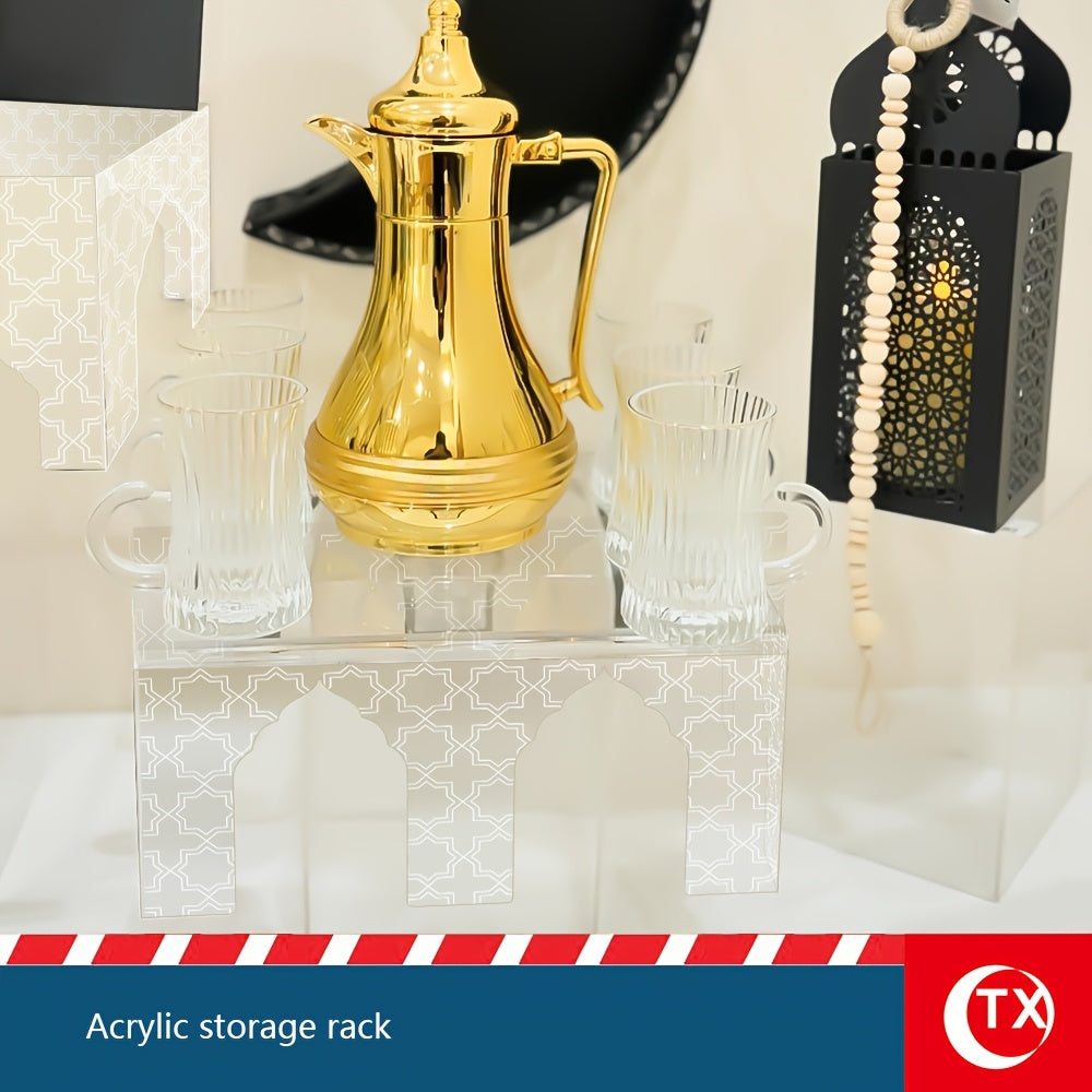 Introducing a range of shelves inspired by Ramadan, featuring a castle motif and available in three sizes. These versatile shelves are ideal for organizing household items, showcasing collectibles, serving cakes and desserts at gatherings, and displaying